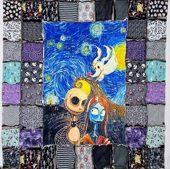 Nightmare Before Christmas Rag Quilt - Picture 1 of 6